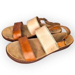 Born F60406 Sheikh Slingback Sandals Oconee Taupe Combo Leather Size 10M